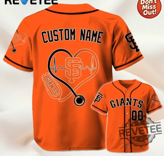 Discover Personalized Giants X Nurse Heartbeat Giveaway Jersey - All Size