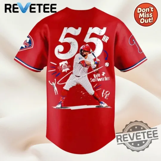 Personalized Schwarber 55 Hr Phillies Giveaway Jersey - All Size