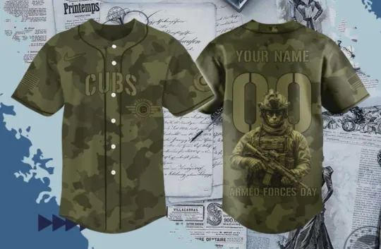 Personalized C. Cubss Armed Forces Day Giveaway Jersey - All Size