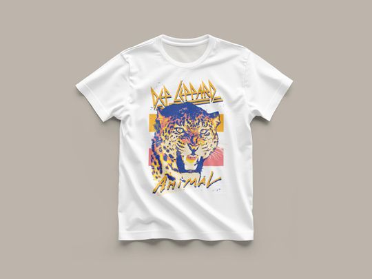 Discover Def Leppard Leopard T-Shirt, Vintage Rock Band Tee, 80s Hair Metal Graphic Tee