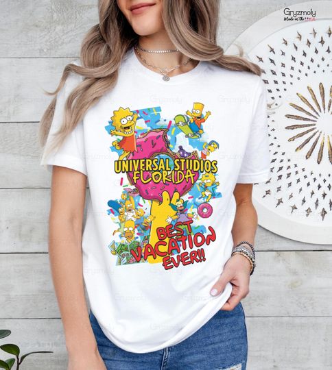 Discover Universal Best Vacation Ever T-Shirt | Universal Studios Orlando, Florida | Family Vacation Shirt | Personalized Matching Shirts | Simpsons