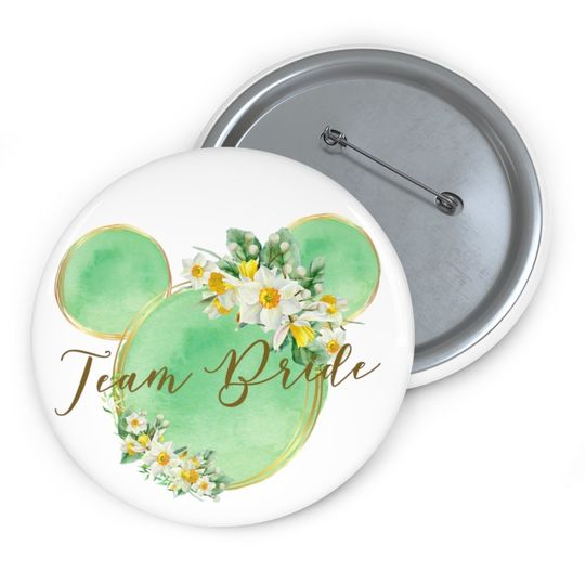 Discover Disney Bachelorette Pin Button, Green Minnie Pin Badge, Mickey Pin, Disney Pins, Disney Celebrating Badge, Wedding, Bride Pin