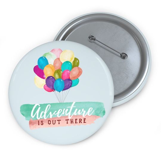 Discover Adventure is Out There Pin Button, UP Pin Badge, Balloons Pins, Disney Pins, Disney Badge, Disney Carl and Ellie Pins, Pixar Buttons, Gifts