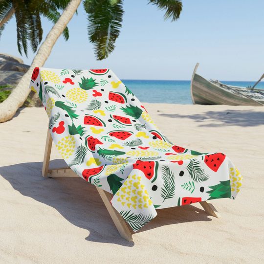 Discover Hidden Mickey Beach Towel, Disney Towel, Mickey Mouse Beach Accessories, Disney Pool Towel, Minnie Towel, Mickey Fruits Towel, Watermelon