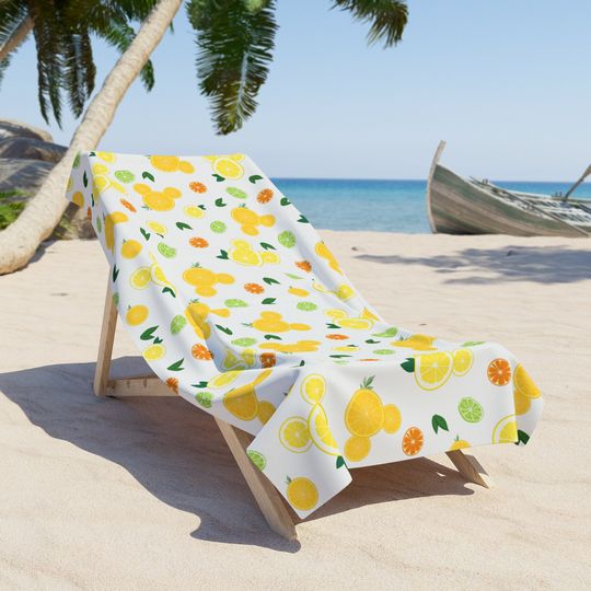 Discover Citrus Hidden Mickey Beach Towel, Disney Towel, Mickey Mouse Beach Accessories, Disney Pool Towel, Minnie Towel, Mickey Fruits Towel, Gift