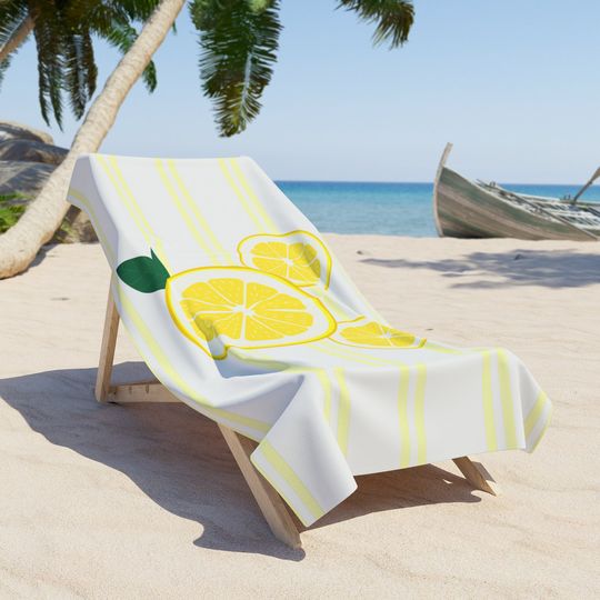 Discover Lemon Hidden Mickey Beach Towel, Disney Towel, Mickey Mouse Beach Accessories, Disney Pool Towel, Minnie Towel, Mickey Fruits Towel, Citrus