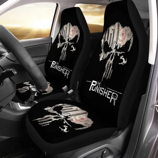 History File The Punisher Car Seat Cover Set