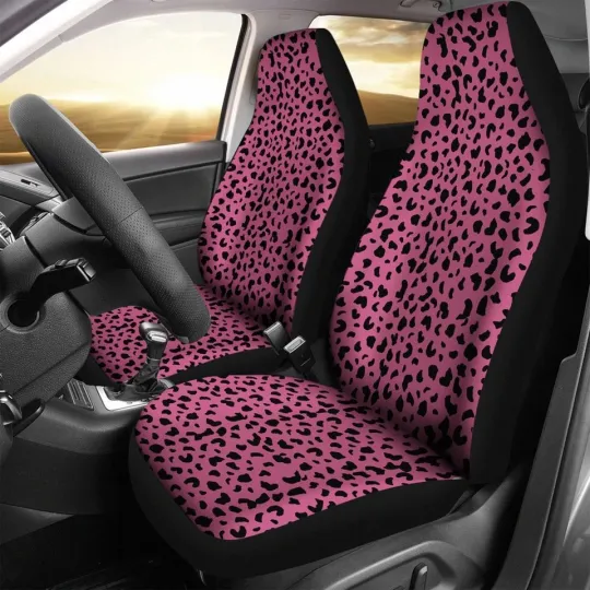 Discover Muted Rose Leopard Print Car Seat Cover