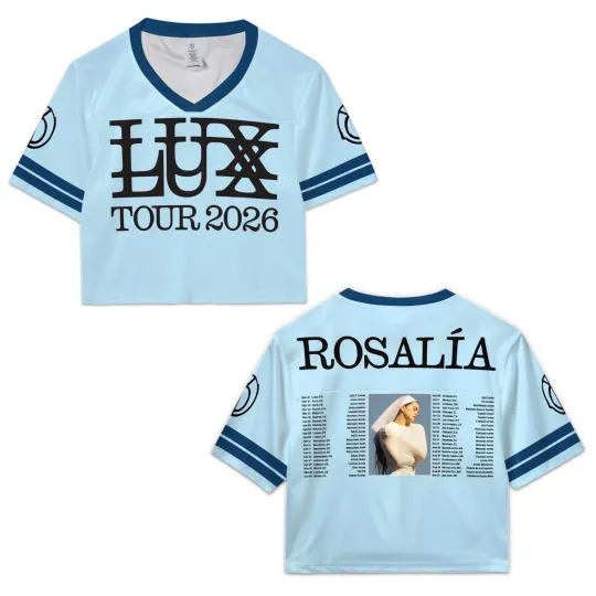 Discover Rosalía Football Crop Top Vintage Style – Latin Pop Concert Fan Shirt