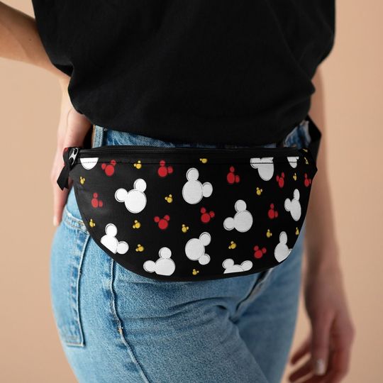Discover Mickey Ears Background Fanny Pack, Disney Waist Bag, Mickey Travel Bag, Theme Park Purse, Cross Body Bag, Money Belt