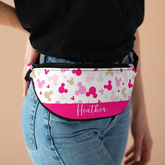 Discover Personalized Pink Minnie Fanny Pack, Disney Fanny Pack, Minnie Ears Bag, Pink Bag, Disney Waist Bag, Cross Body Bag, Hip Bag