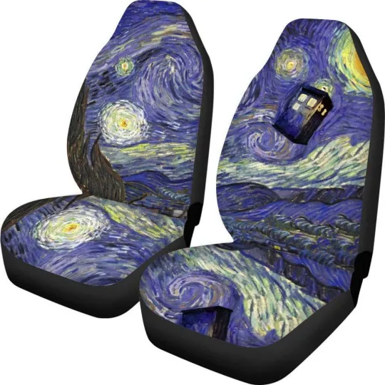 Discover TARDIS Starry Night Car Seat Cover
