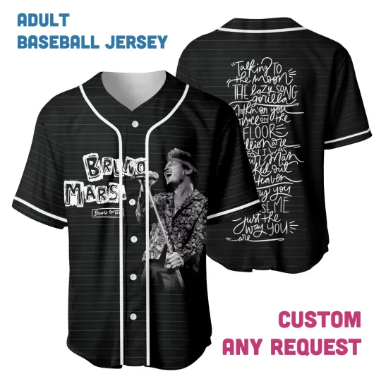 Discover Bruno Mars Romantic Tour 2026 Baseball Jersey Unisex Concert Shirt
