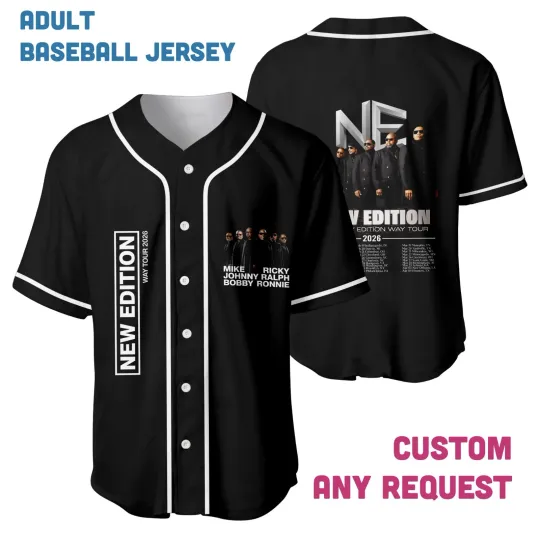 Retro New Edition Baseball Jersey, Vintage Sports Style Unisex Casual Shirt