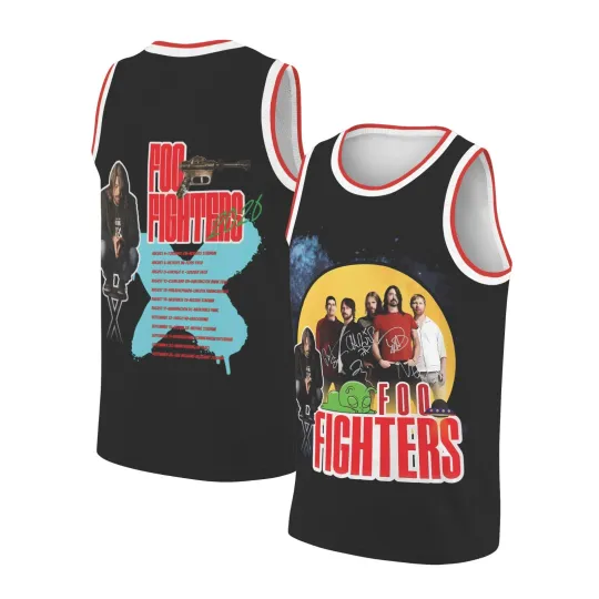 Discover FF Band Fighters Basketball Jersey, Vintage Rock Band Unisex Streetwear Retro Style