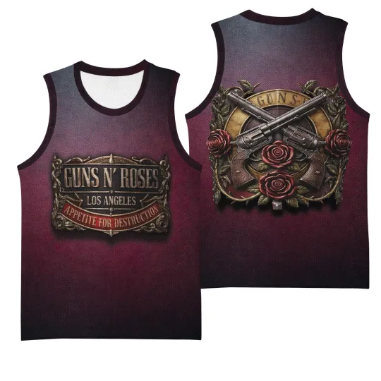 Discover Guns N’ Roses Basketball Jersey Unisex Rock Band Fan Shirt