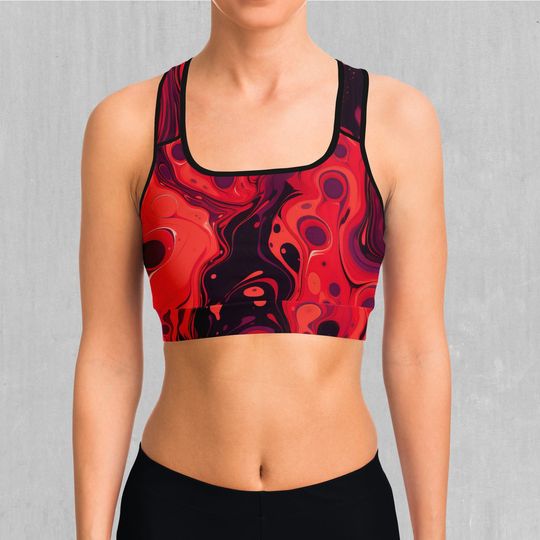 Discover Scarlet Fusion Psychedelic Sports Bra, Women's Sports Bra, Workout Bra, Yoga Bra