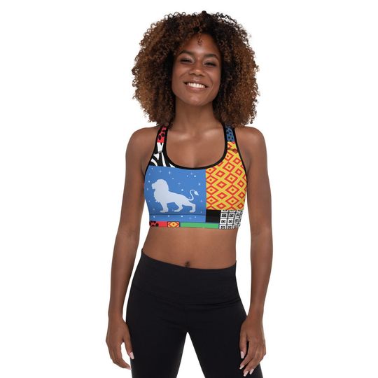 Lion King 90s Pattern Padded Low Impact Sports Bra