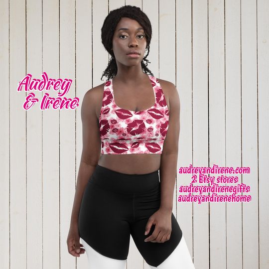 Kisses & Floral Recycled Longline sports bra