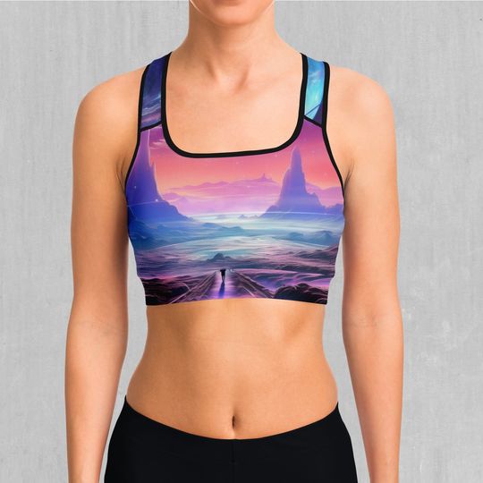 Discover Stellar Dreams Outer Space Nebula Galaxy Sports Bra, Women's Sports Bra, Workout Bra, Yoga Bra