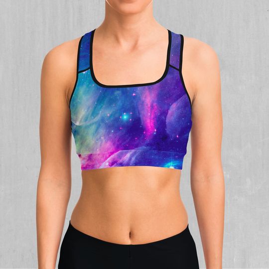 Frost Nebula Outer Space Nebula Galaxy Sports Bra, Women's Sports Bra, Workout Bra