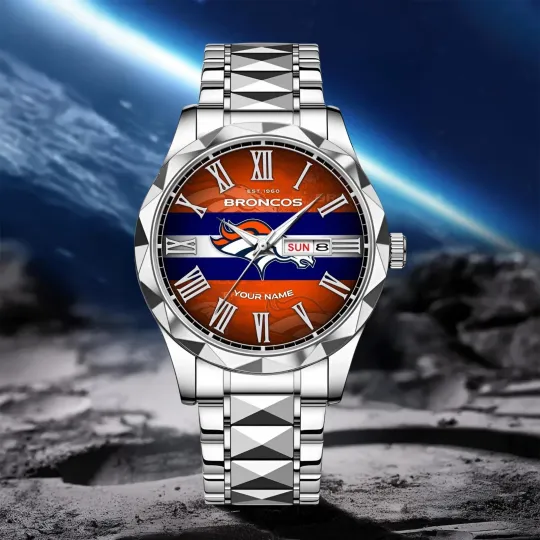 Discover Personalized Denver Football Broncoss Team Men Alloy Quartz Watch Gift