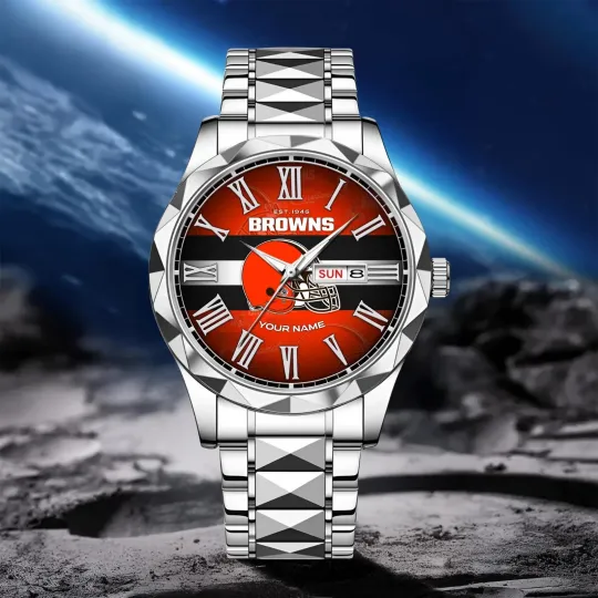 Discover Personalized Cleveland Football Brownss Team Men Alloy Quartz Watch Gift