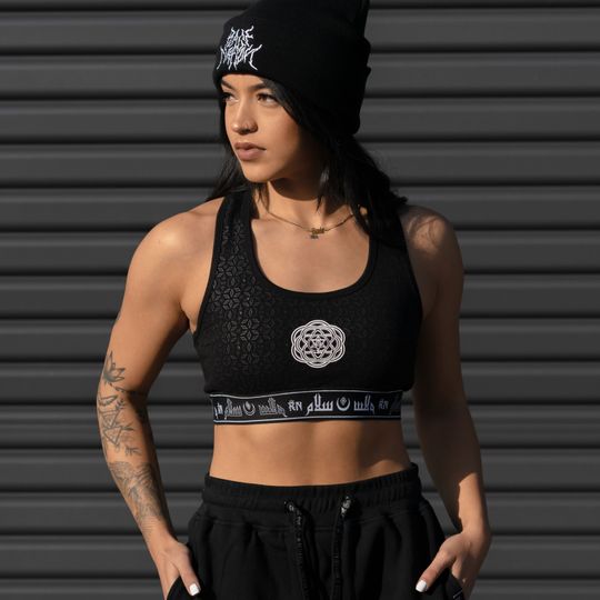 Discover Mind of Zen V2 Luxe Women's Sports Bra Black/White Yoga & Fitness Clothing