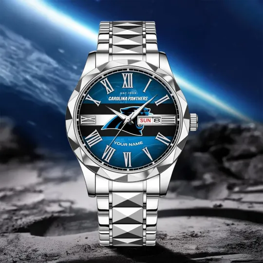 Discover Personalized Carolina Football Pantherss Team Men Alloy Quartz Watch Gift