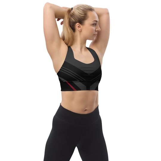 Discover Aggressive Black Longline Sports Bra