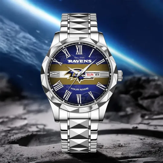 Discover Personalized Baltimore Football Ravenss Team Men Alloy Quartz Watch Gift