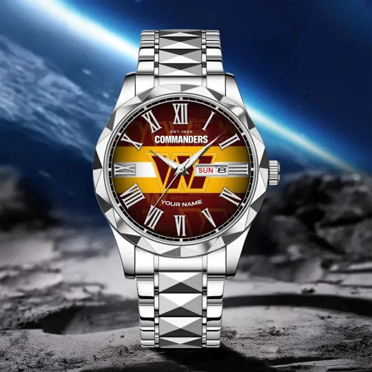 Discover Personalized Washington Football Commanderss Team Men Alloy Quartz Watch