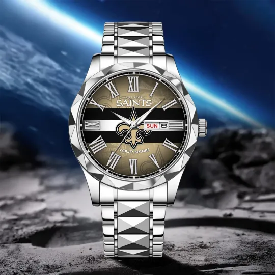 Discover Personalized New Orleans Football Saintss Team Men Alloy Quartz Watch