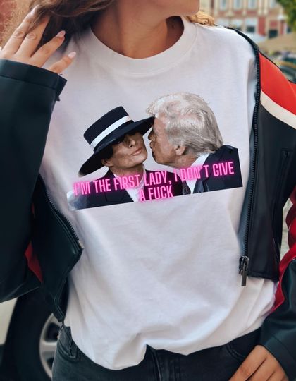 Discover Im the first lady, I dont give a f***Melania Trump Vintage T-Shirt,First Lady Shirt, Anti Biden Shirt, Pro Trump Shirt, Melania Trump