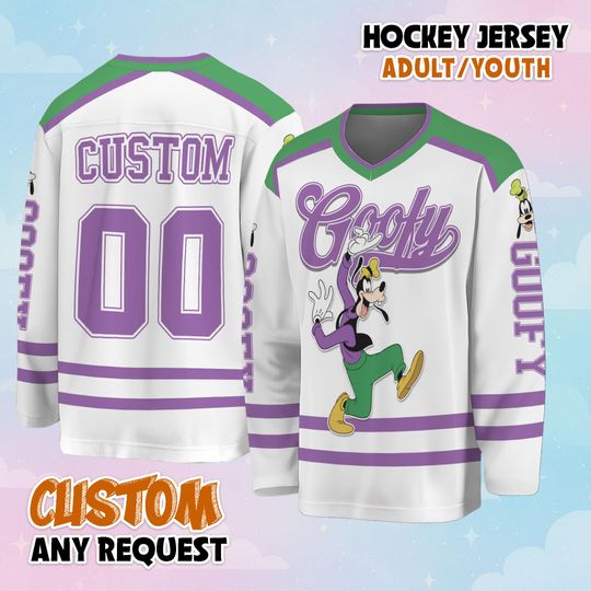 Discover Custom Goofy Dog Hockey Jersey, Disney Goofy Dog Shirt, Matching Family Tee, Disney Fan Gift