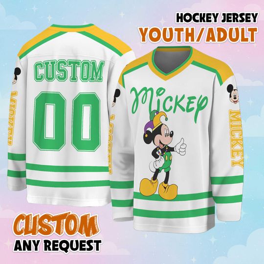 Discover Custom Mickey Mouse Hockey Jersey, Disney Mickey Hockey Jersey, Disney Mickey Hockey Fan Lover Gift