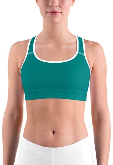 Discover Solid Teal Sports bra