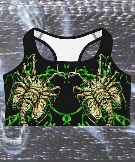 Facehugger Aliens Sports bra