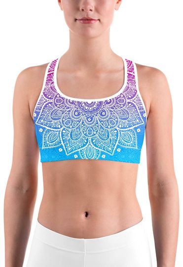 Discover Pink to Blue Mandala Sports bra