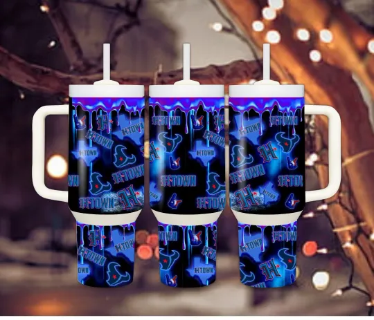 Discover 40oz Blue Drip Htown Tumbler