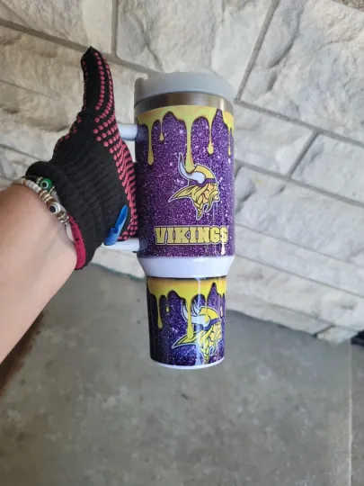 Discover 40oz Football Drip straw, lid