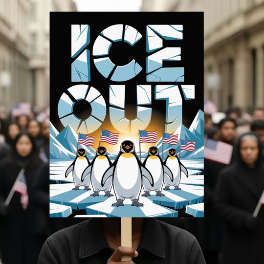 Discover ICE OUT Penguin Protest Sign  Activist Yard Art