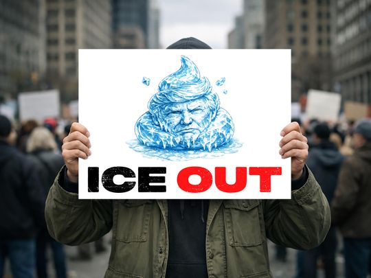 Discover ICE Out Yard Sign Funny Trump Poop Emoji Ice, Anti Trump Immigration Protest Political Decor