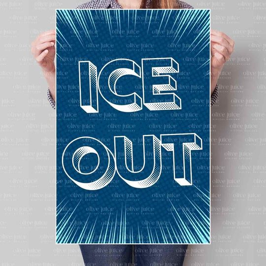 Discover ICE OUT Protest Sign | 24x36 Digital Printable | Abolish ICE Printable Poster or Protest Sign