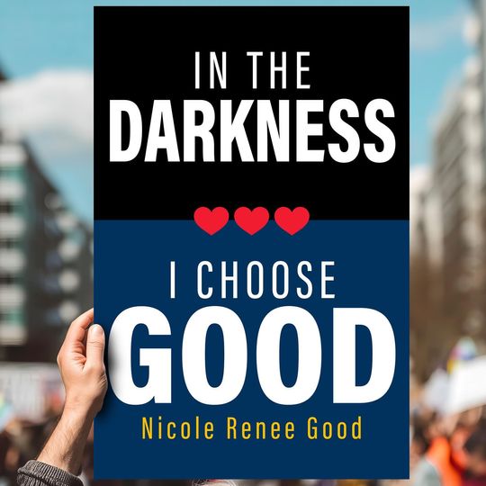 Discover Protest Sign, In The Darkness I Choose Good, Anti-Trump, Anti-ICE (Digital Download)