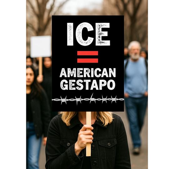 Discover Abolish ICE Immigration Human Rights Protest Sign, Anti-Trump Poster For March, Political Activist Rally Sign