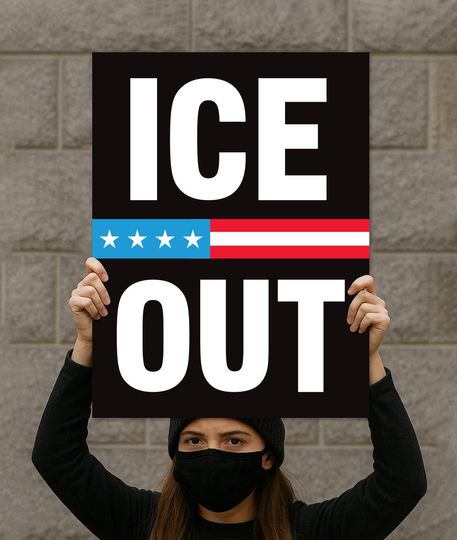 Discover Abolish ICE Protest Sign Printable, Immigrant Rights Art, Minneapolis ICE OUT Poster