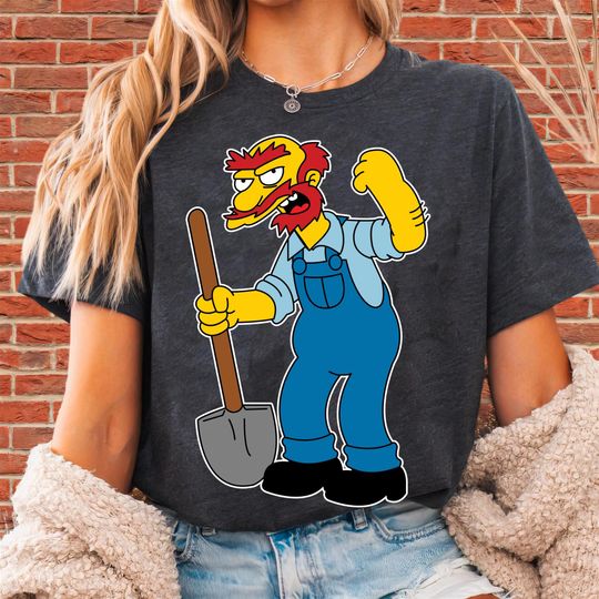 The Simpsons Groundskeeper Willie Art Cartoon T-Shirt