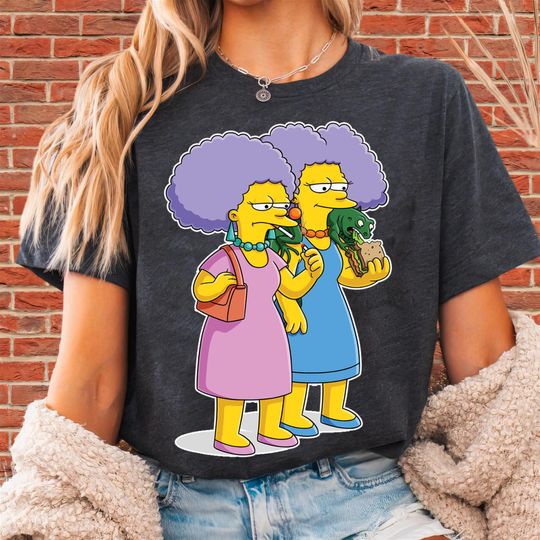 Discover The Simpsons Patty Selma Bouiver Eat Art Cartoon T-Shirt