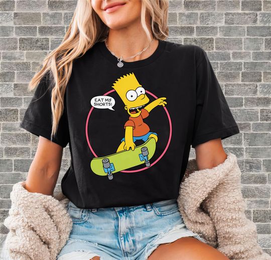 Discover Bart Simpson Eat My Shorts Funny Gift T-Shirt